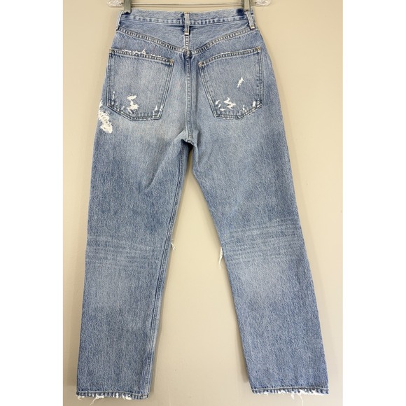 AGOLDE 90's Jean Women's 26x28 High‎ Rise Distressed Ripped Denim Button Fly - Picture 3 of 13